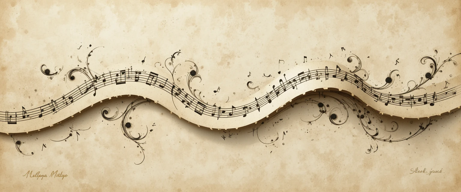 Vintage music staff decoration